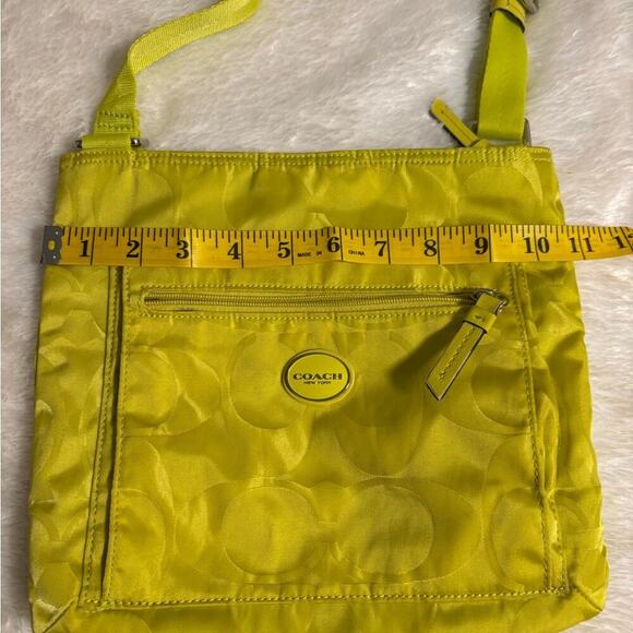 COACH Signature Getaway Nylon File Cross-body Bag F77408 Citrine - Picture 8 of 9